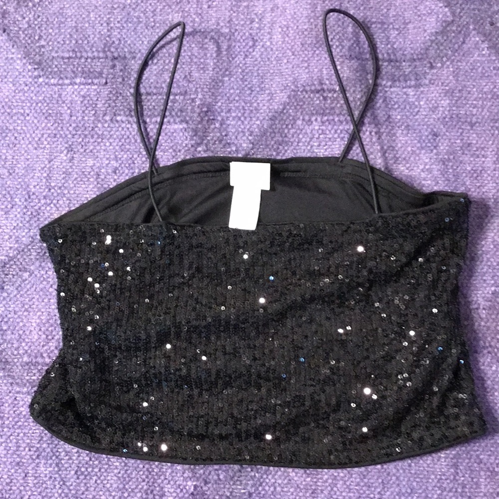 Black sequined tube top